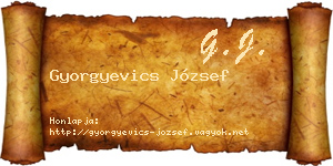 Gyorgyevics József névjegykártya